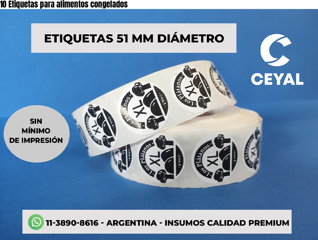 10 Etiquetas para alimentos congelados