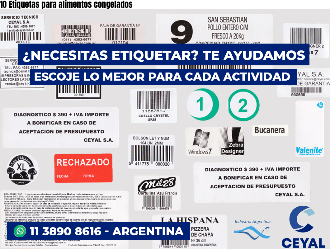 10 Etiquetas para alimentos congelados