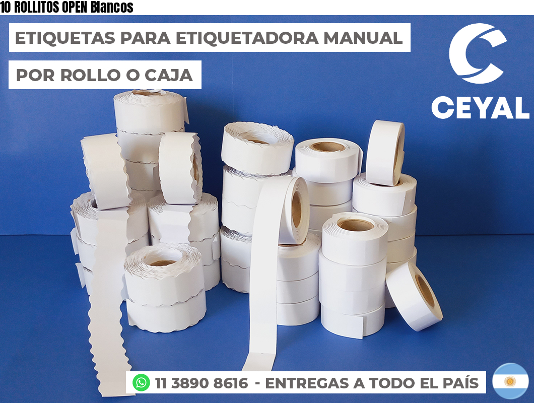 10 ROLLITOS OPEN Blancos