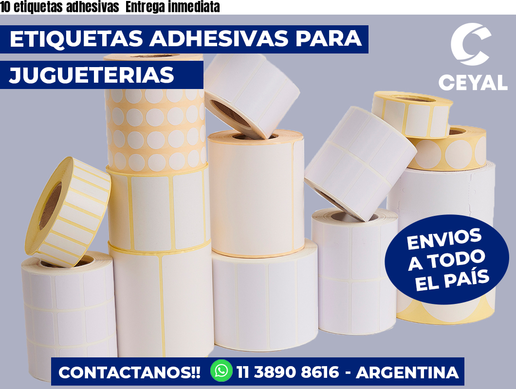 10 etiquetas adhesivas Entrega inmediata