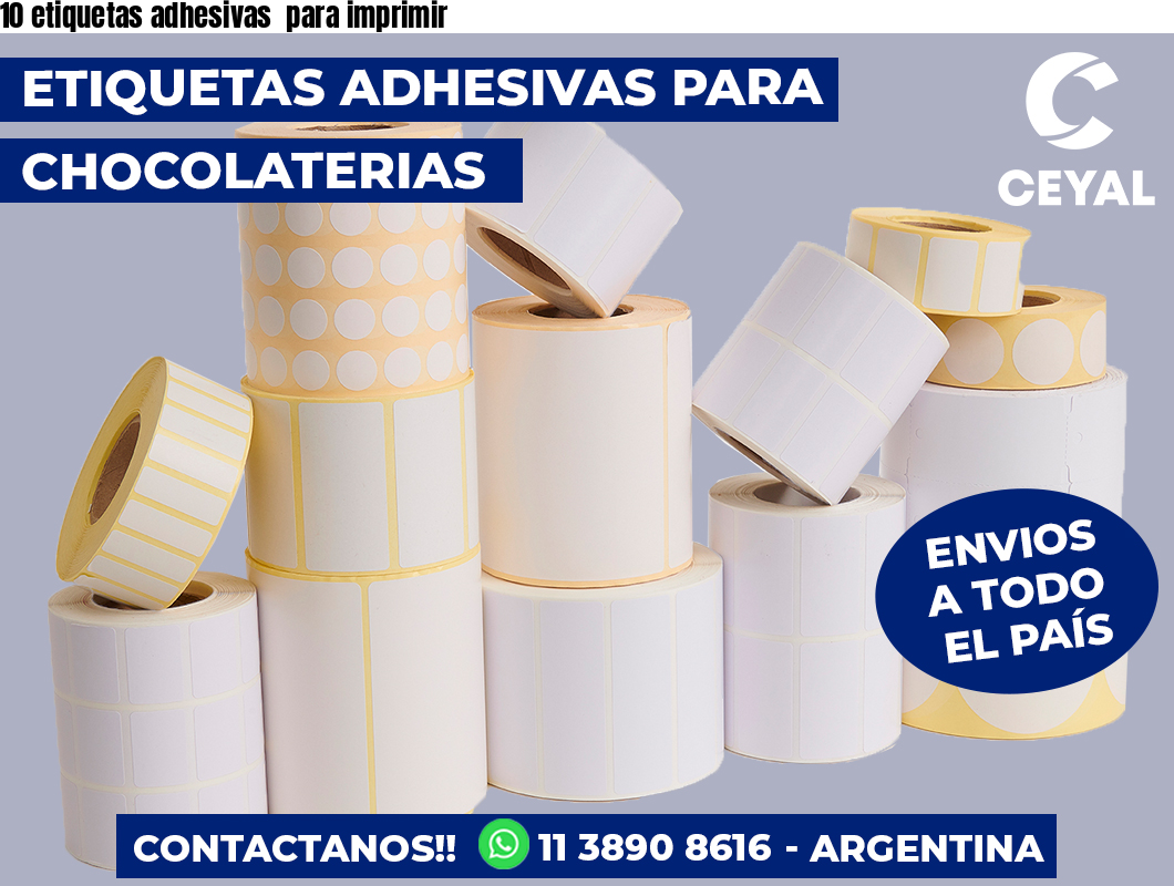 10 etiquetas adhesivas  para imprimir