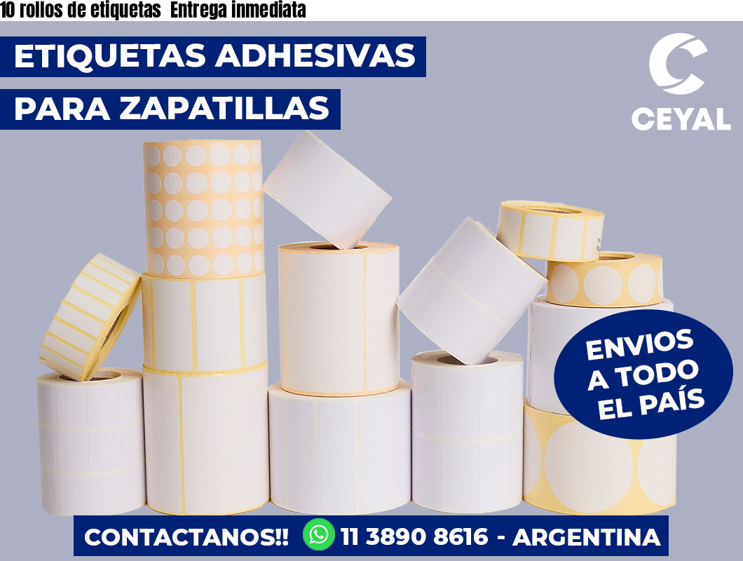 10 rollos de etiquetas Entrega inmediata