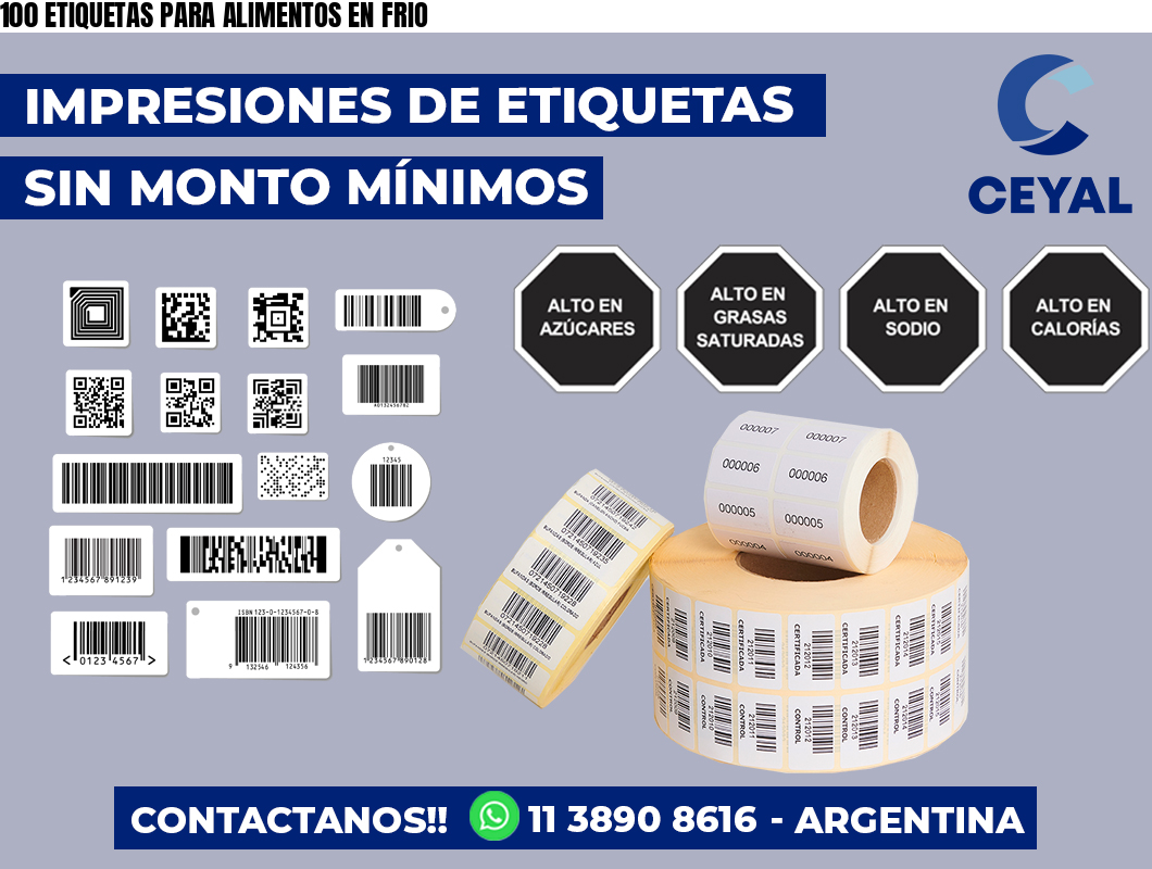100 ETIQUETAS PARA ALIMENTOS EN FRIO