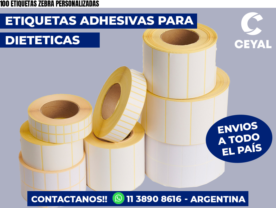 100 ETIQUETAS ZEBRA PERSONALIZADAS