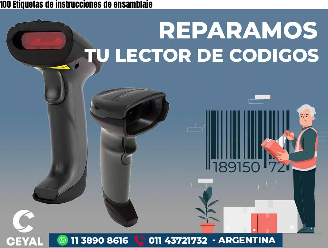 100 Etiquetas de instrucciones de ensamblaje