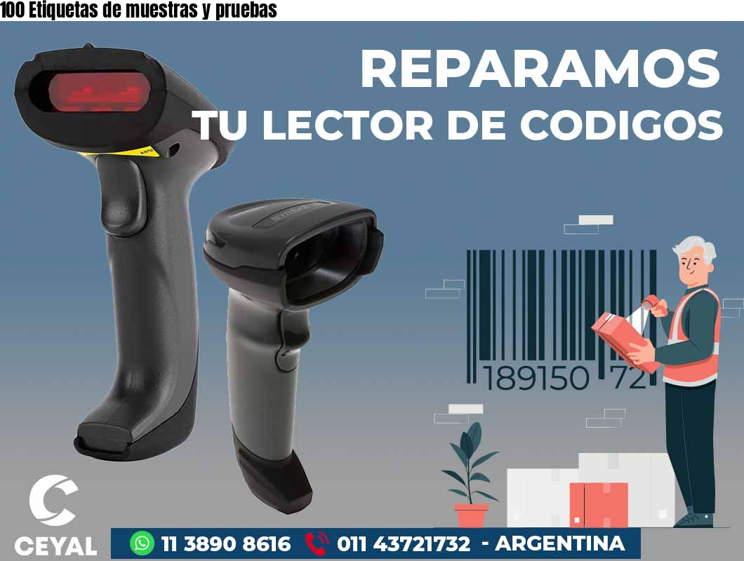 100 Etiquetas de muestras y pruebas