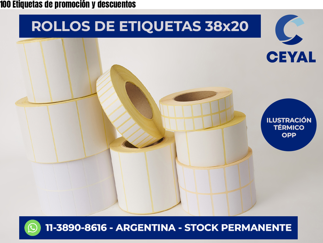 100 Etiquetas de promoción y descuentos