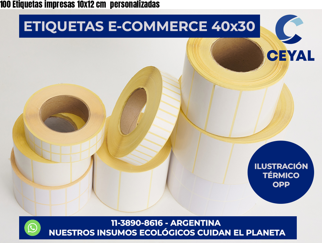 100 Etiquetas impresas 10×12 cm  personalizadas