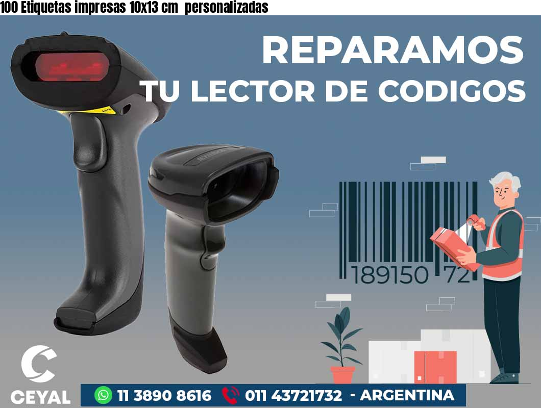 100 Etiquetas impresas 10x13 cm  personalizadas