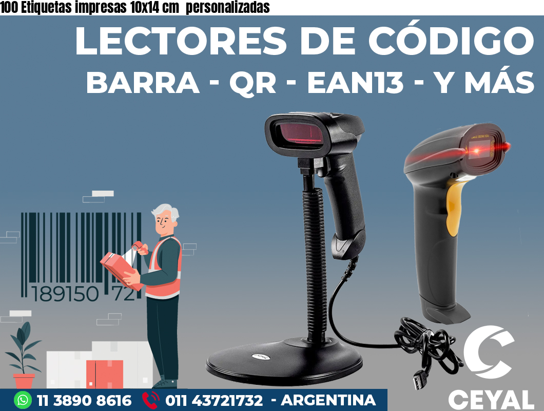 100 Etiquetas impresas 10x14 cm  personalizadas