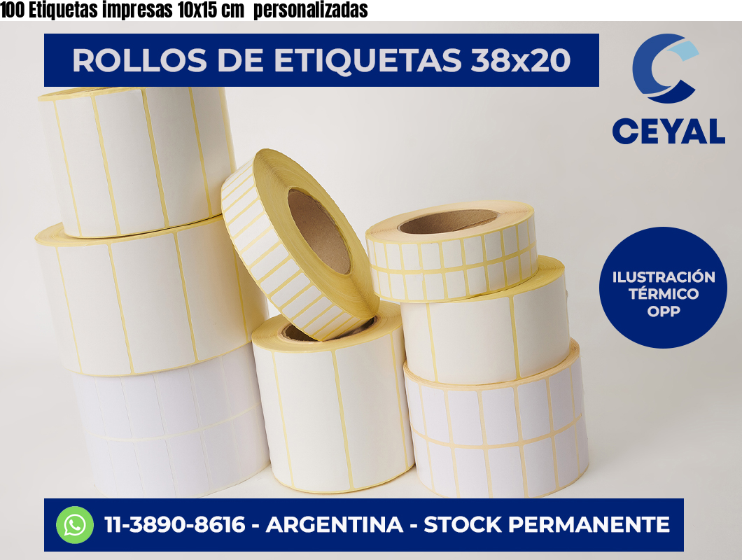 100 Etiquetas impresas 10×15 cm  personalizadas