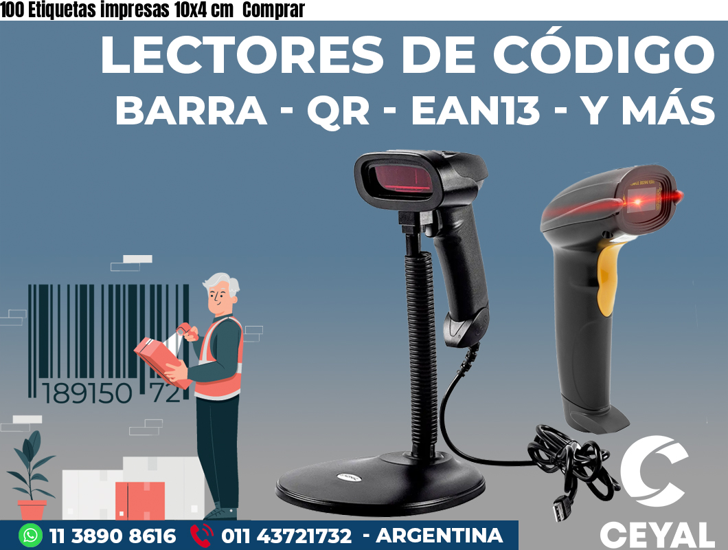 100 Etiquetas impresas 10x4 cm Comprar