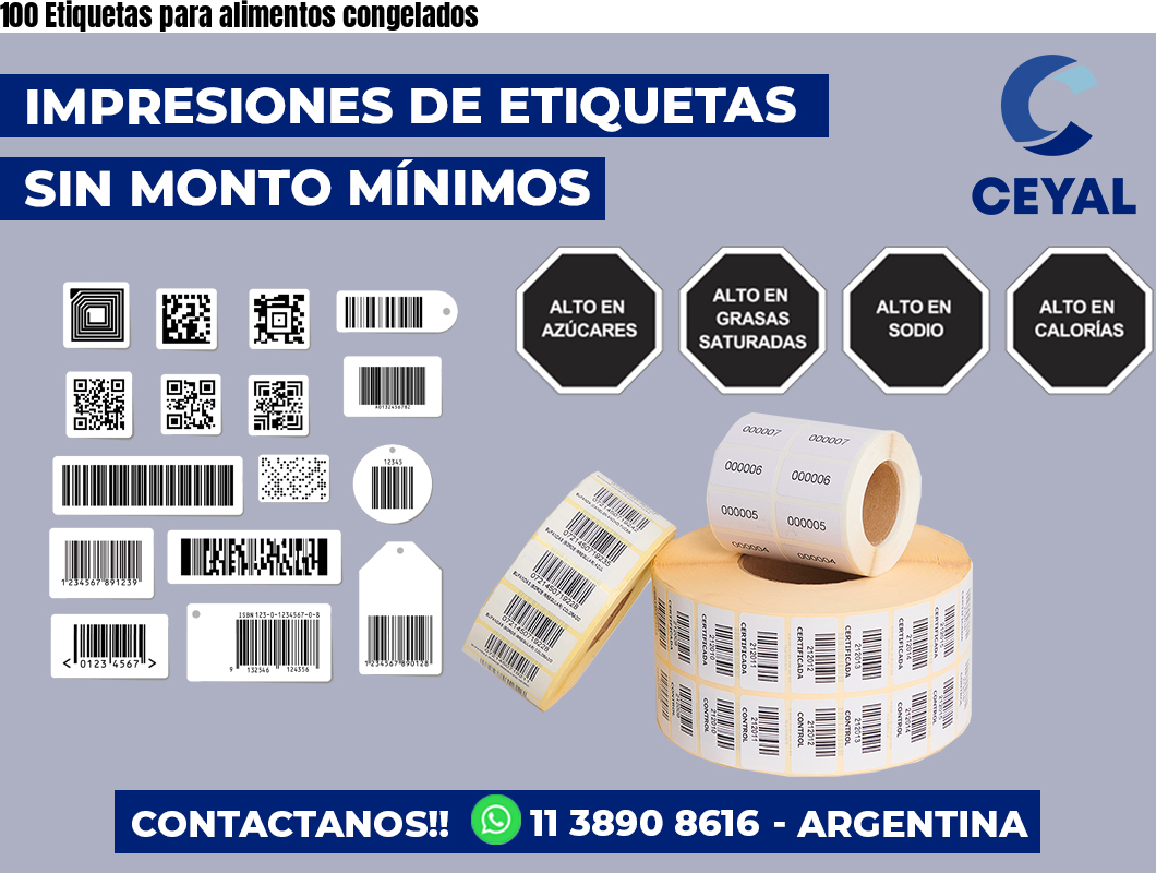 100 Etiquetas para alimentos congelados