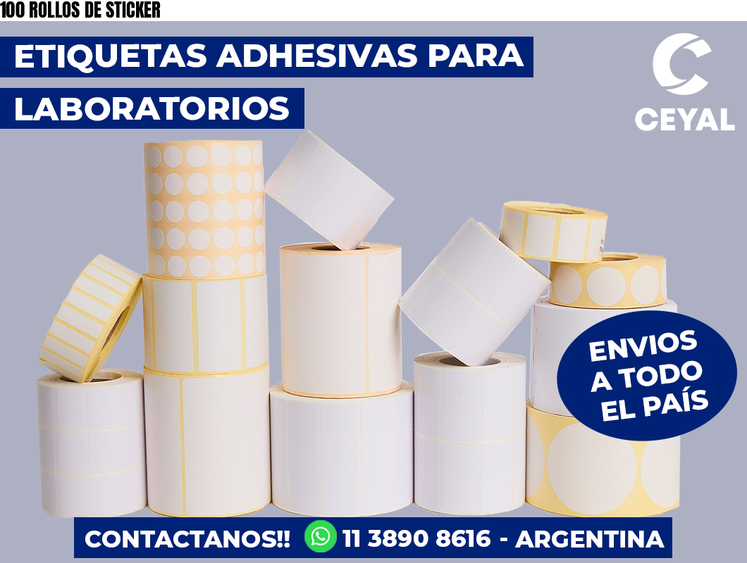100 ROLLOS DE STICKER