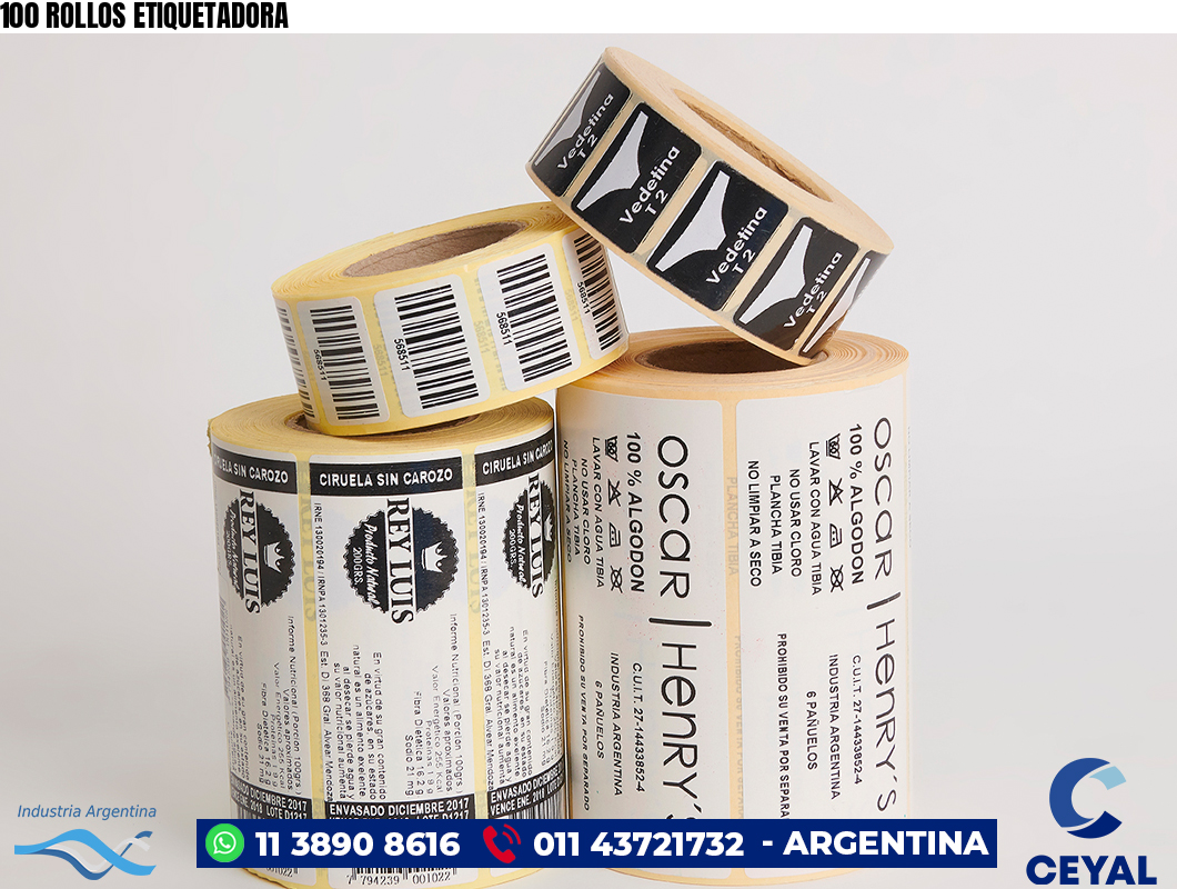 100 ROLLOS ETIQUETADORA