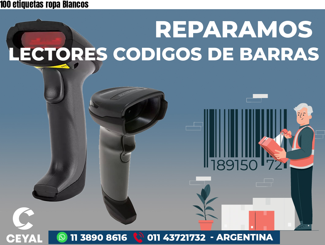 100 etiquetas ropa Blancos