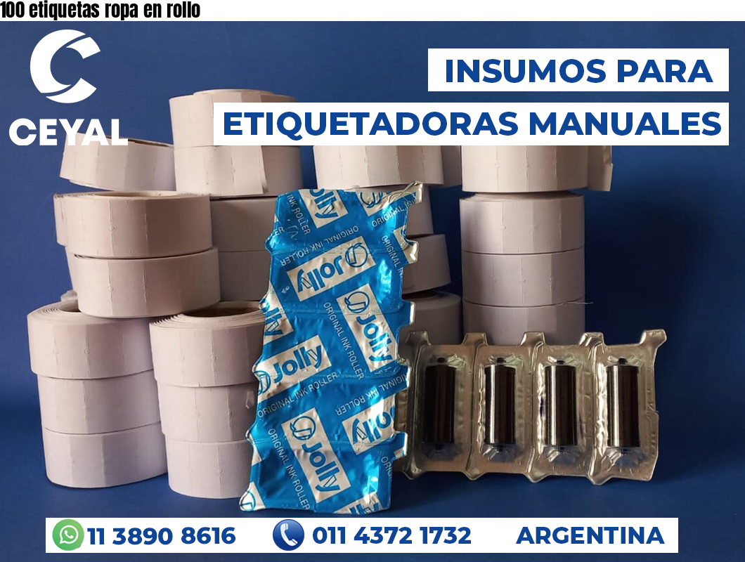 100 etiquetas ropa en rollo