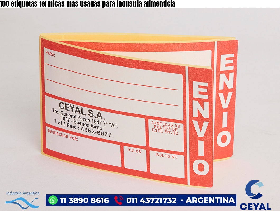 100 etiquetas termicas mas usadas para industria alimenticia