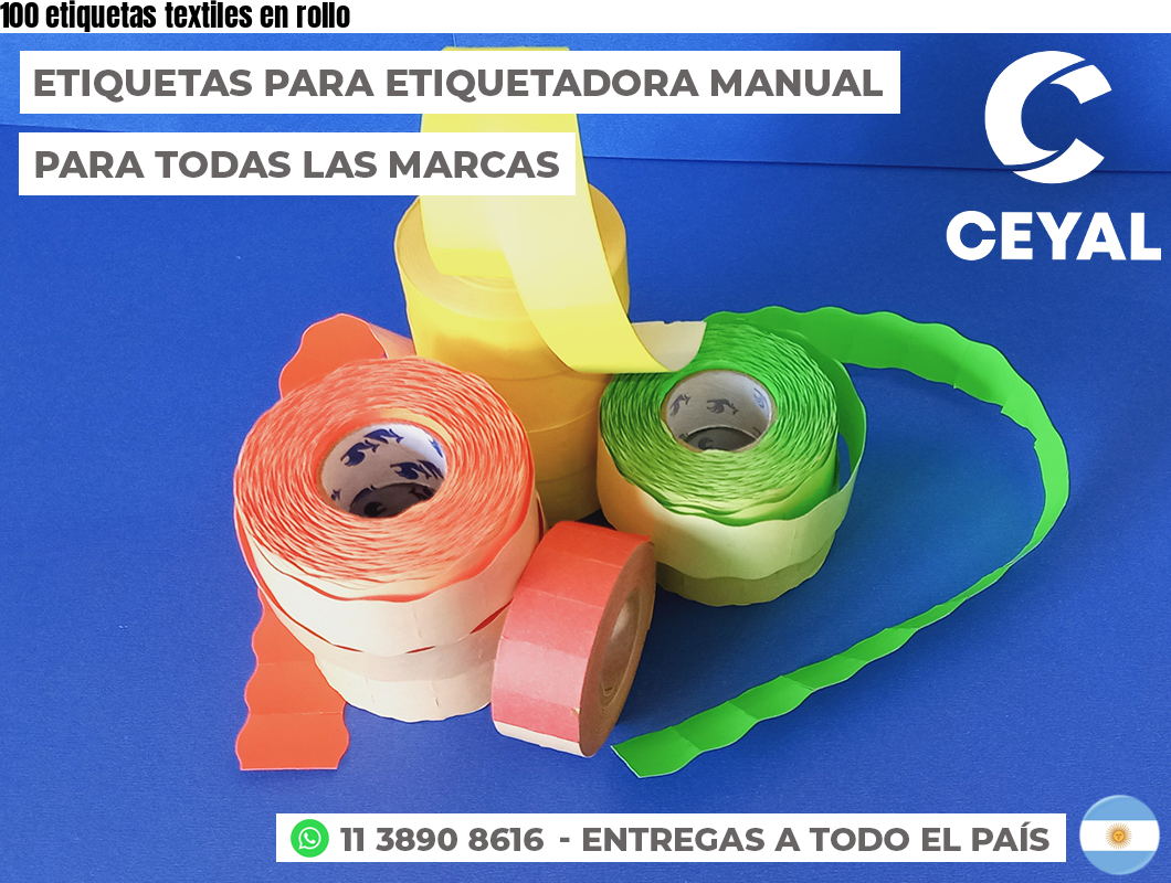 100 etiquetas textiles en rollo