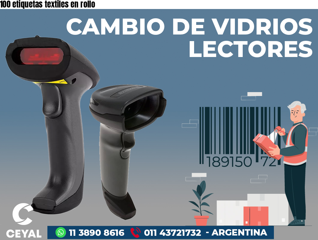 100 etiquetas textiles en rollo