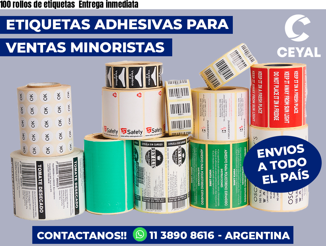 100 rollos de etiquetas Entrega inmediata