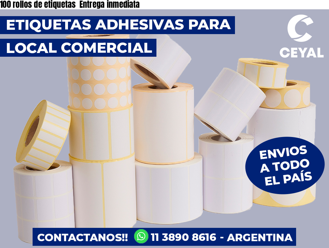 100 rollos de etiquetas Entrega inmediata