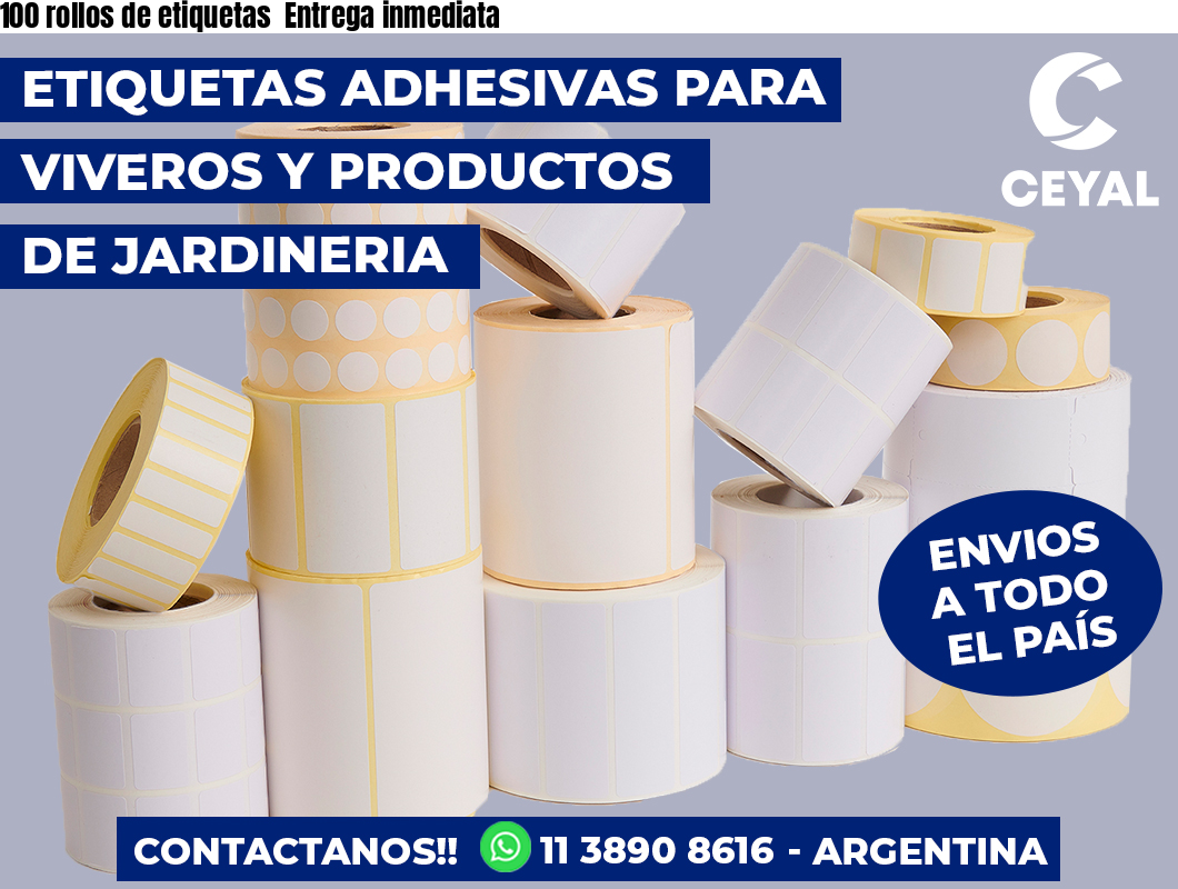 100 rollos de etiquetas Entrega inmediata