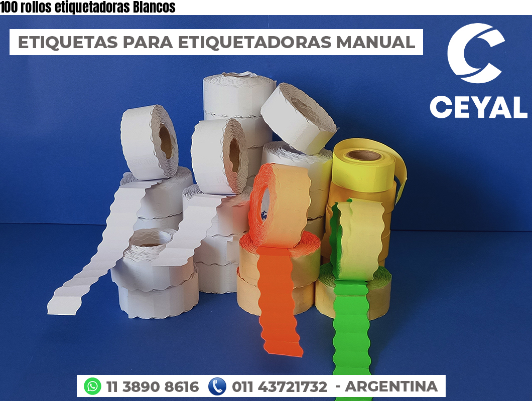100 rollos etiquetadoras Blancos