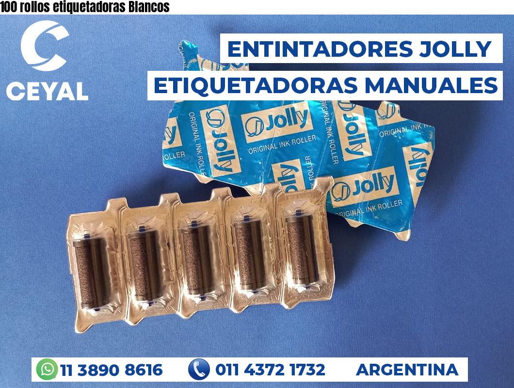100 rollos etiquetadoras Blancos