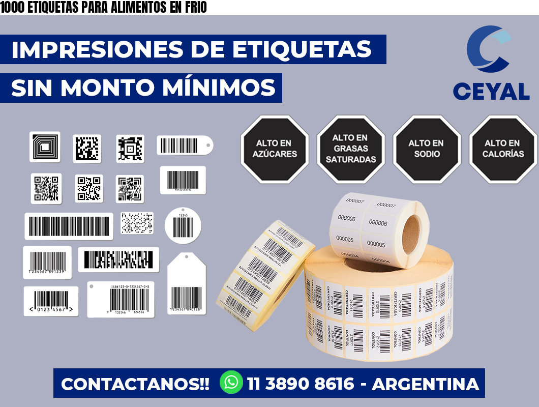 1000 ETIQUETAS PARA ALIMENTOS EN FRIO