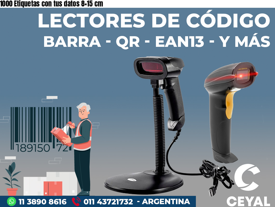 1000 Etiquetas con tus datos 8×15 cm