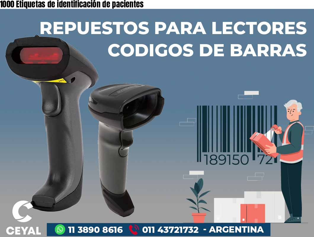 1000 Etiquetas de identificación de pacientes
