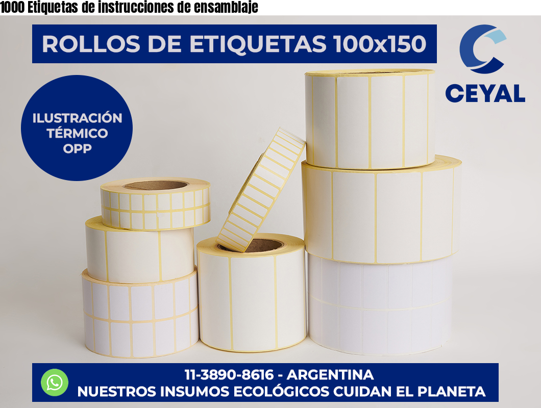 1000 Etiquetas de instrucciones de ensamblaje