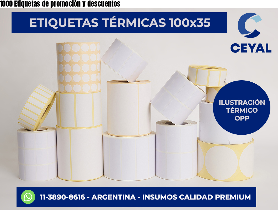 1000 Etiquetas de promoción y descuentos