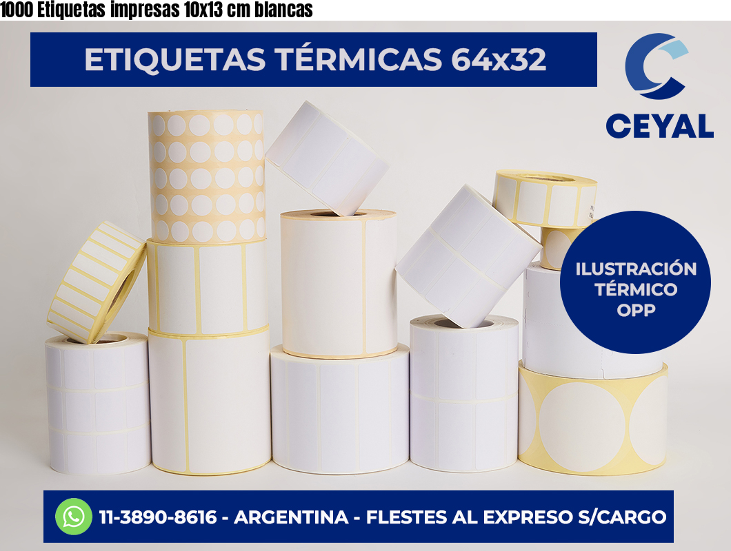 1000 Etiquetas impresas 10×13 cm blancas
