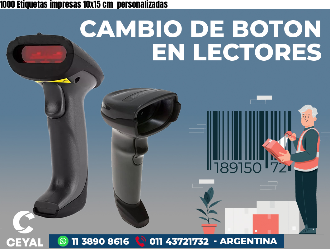 1000 Etiquetas impresas 10x15 cm personalizadas