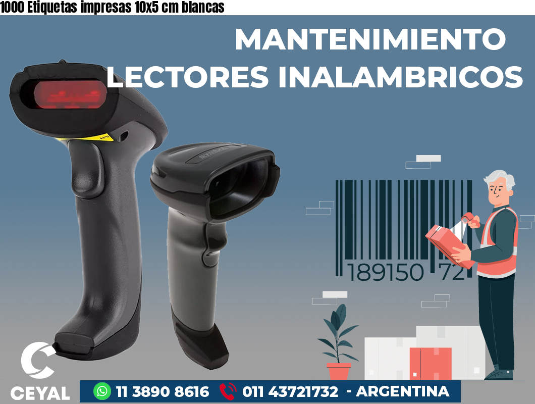 1000 Etiquetas impresas 10x5 cm blancas