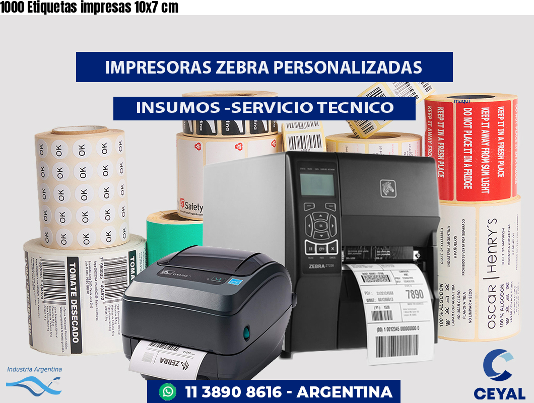 1000 Etiquetas impresas 10x7 cm