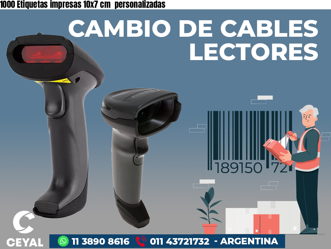 1000 Etiquetas impresas 10x7 cm personalizadas