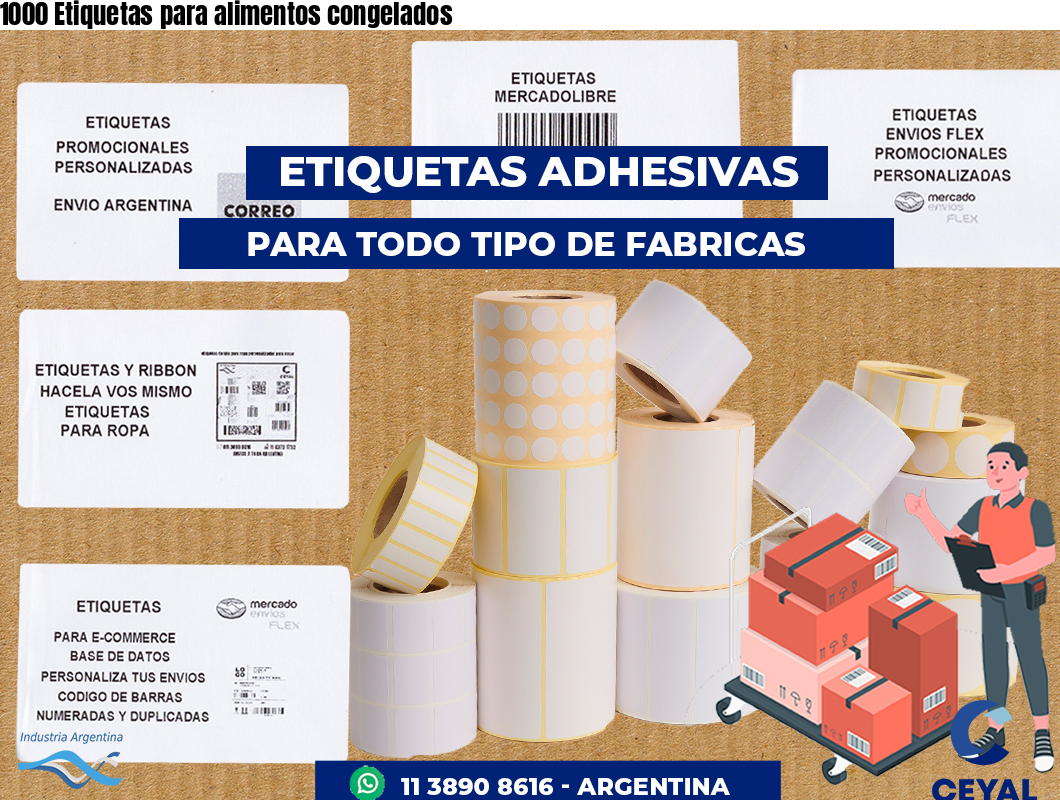 1000 Etiquetas para alimentos congelados