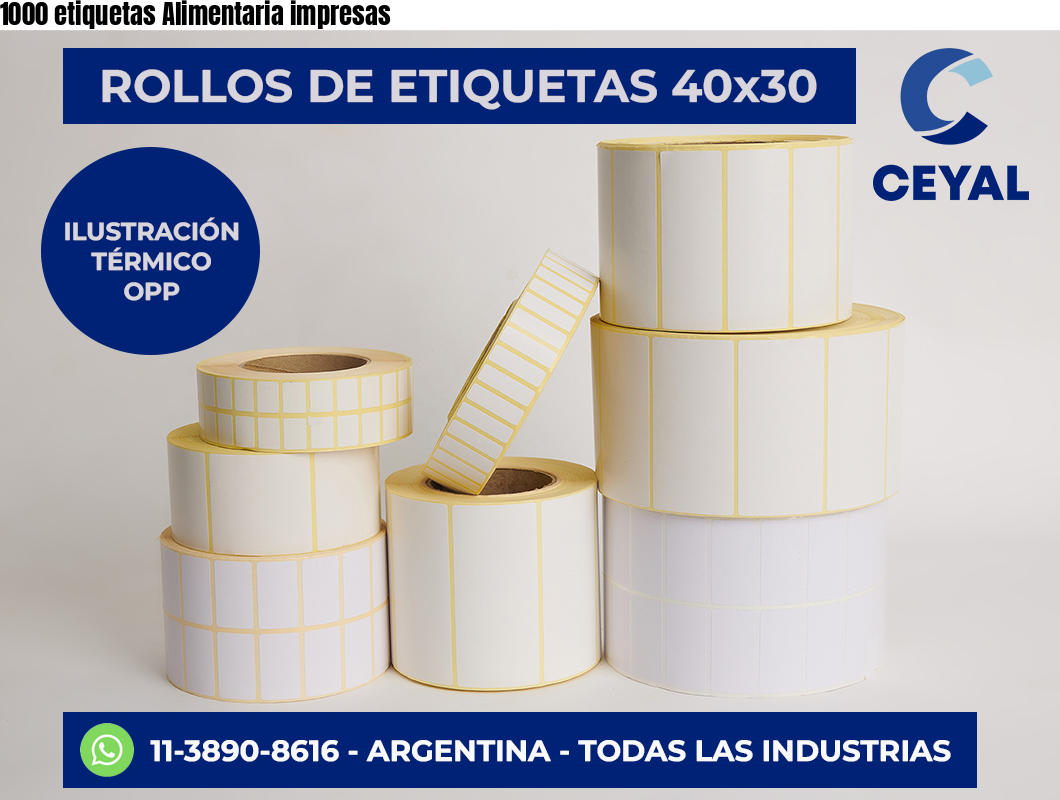 1000 etiquetas Alimentaria impresas
