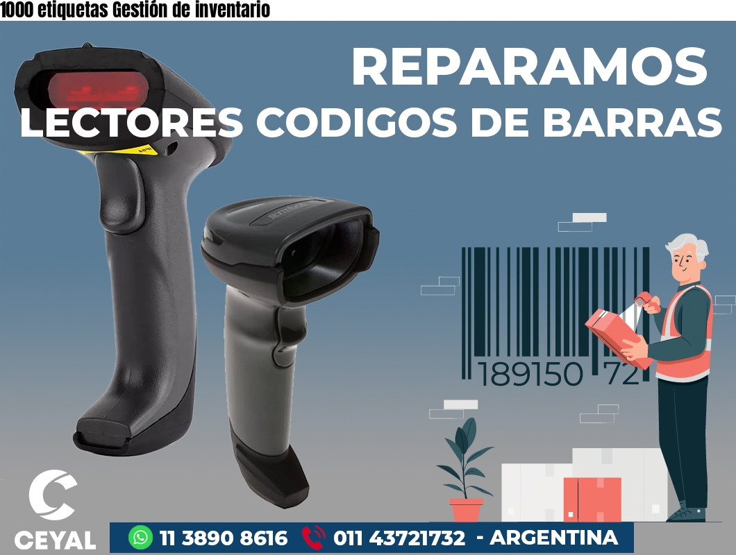 1000 etiquetas Gestión de inventario