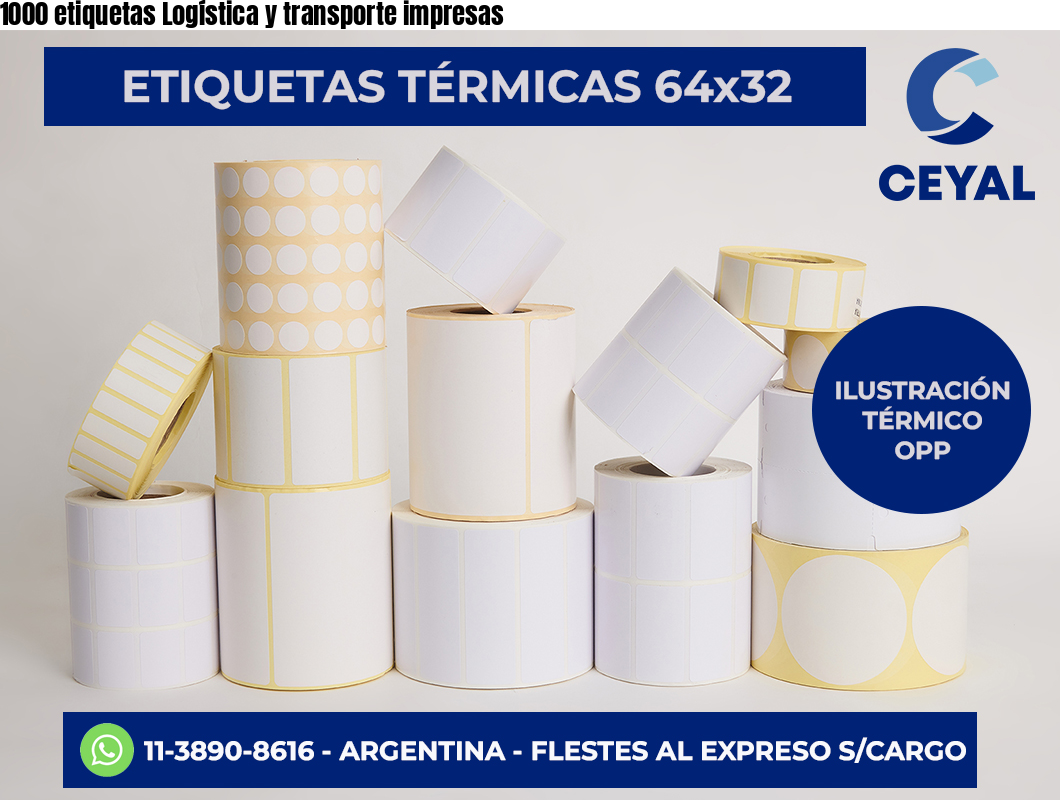 1000 etiquetas Logística y transporte impresas