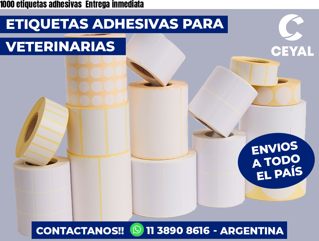 1000 etiquetas adhesivas Entrega inmediata