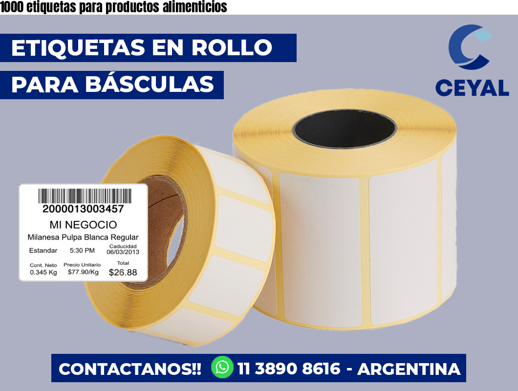 1000 etiquetas para productos alimenticios
