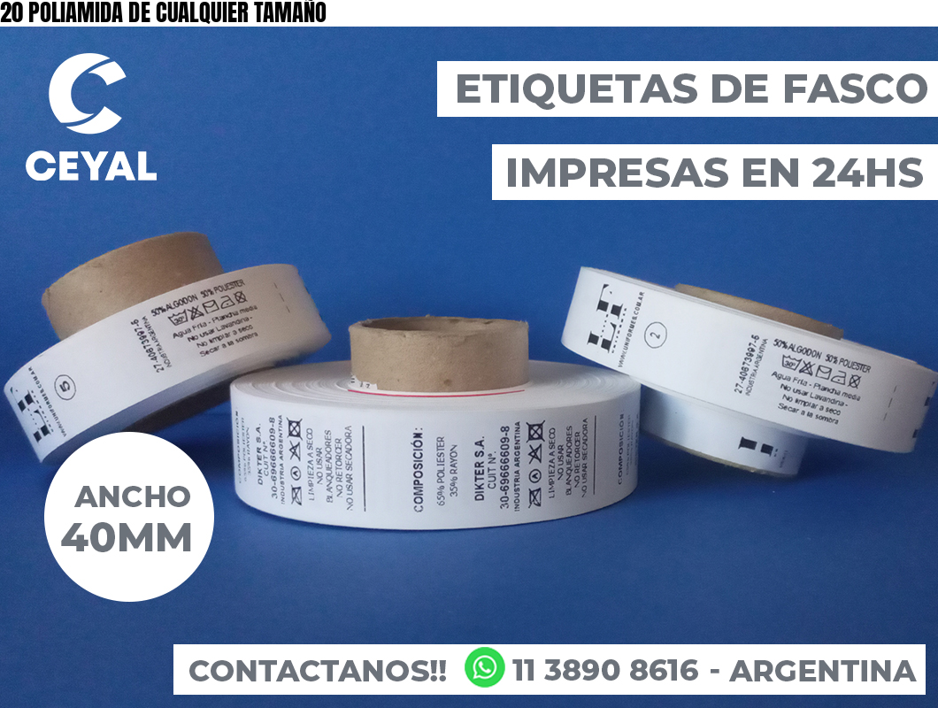 20 POLIAMIDA DE CUALQUIER TAMAÑO