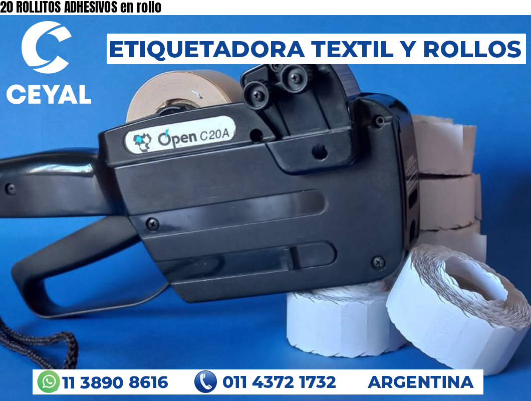 20 ROLLITOS ADHESIVOS en rollo