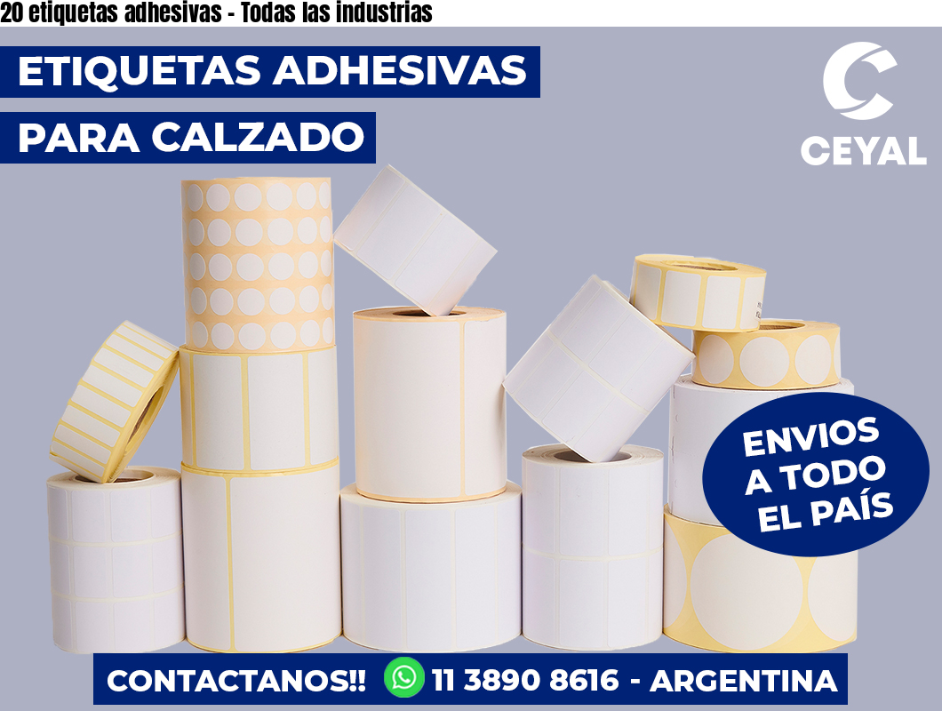 20 etiquetas adhesivas – Todas las industrias