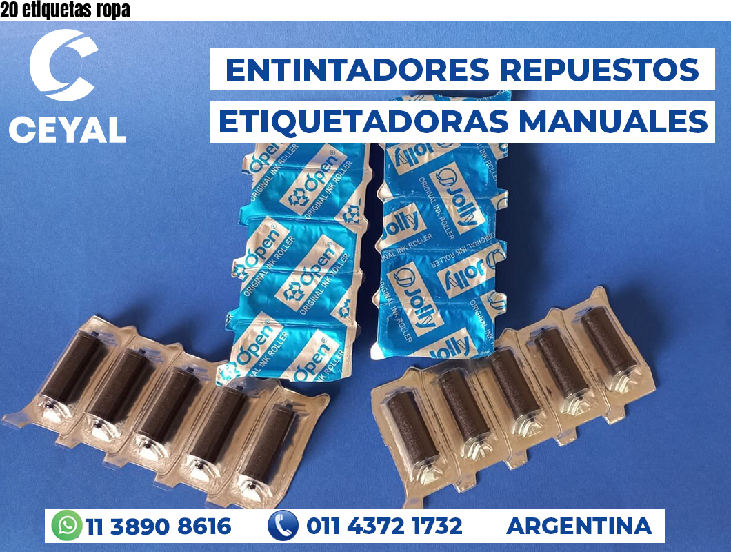 20 etiquetas ropa