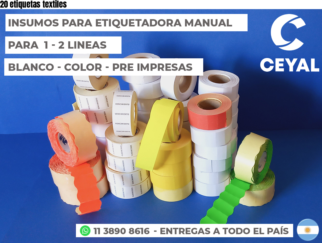 20 etiquetas textiles